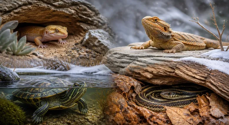 Reptile resting during a seasonal dormancy period in a naturalistic habitat